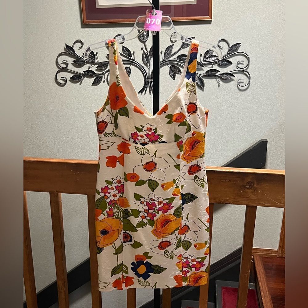 EUC Trina Turk Floral Sleeveless Dress Size 2 #070